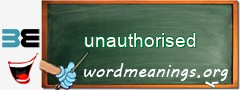 WordMeaning blackboard for unauthorised